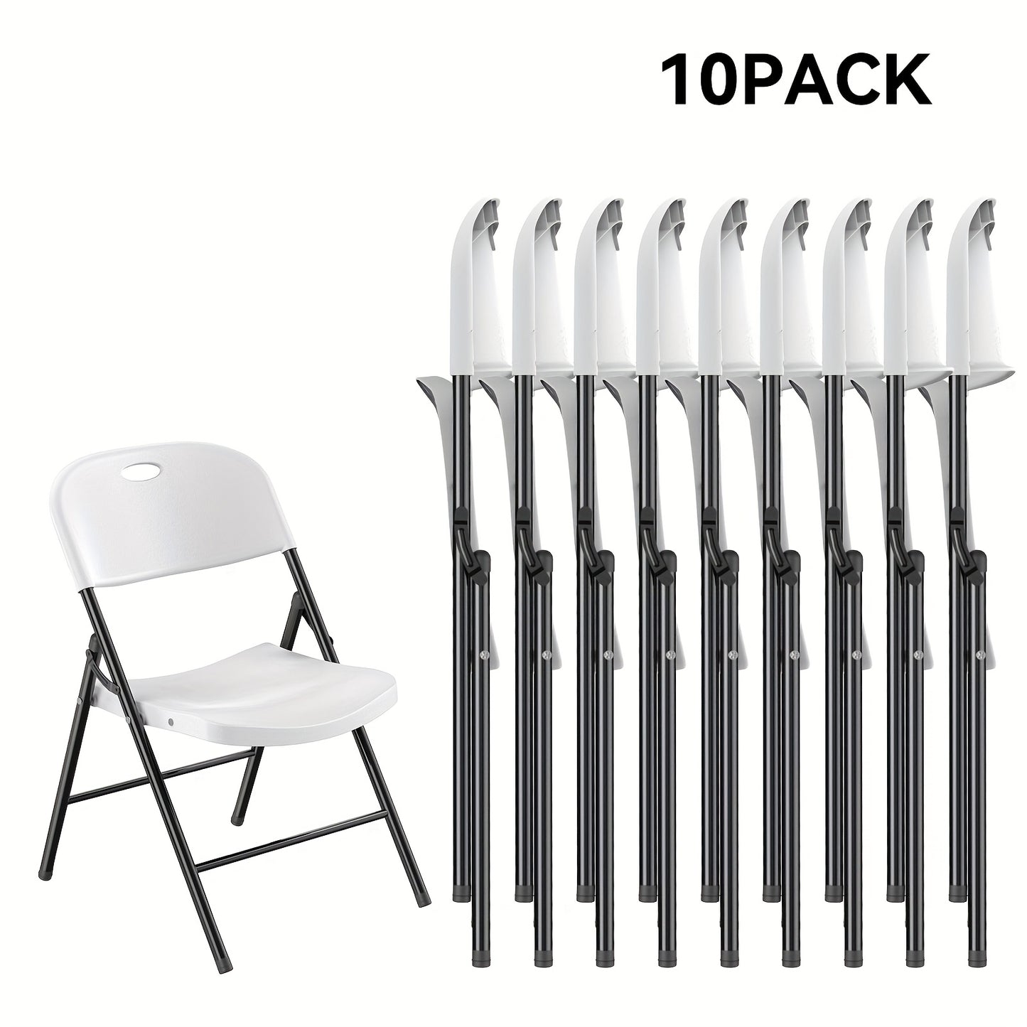 4, 6, 8, 10 PACK Reinforced Steel Folding Chairs, Weight Limit 650 Lbs., Suitable For Indoor And Outdoor Events, Parties, Dinners