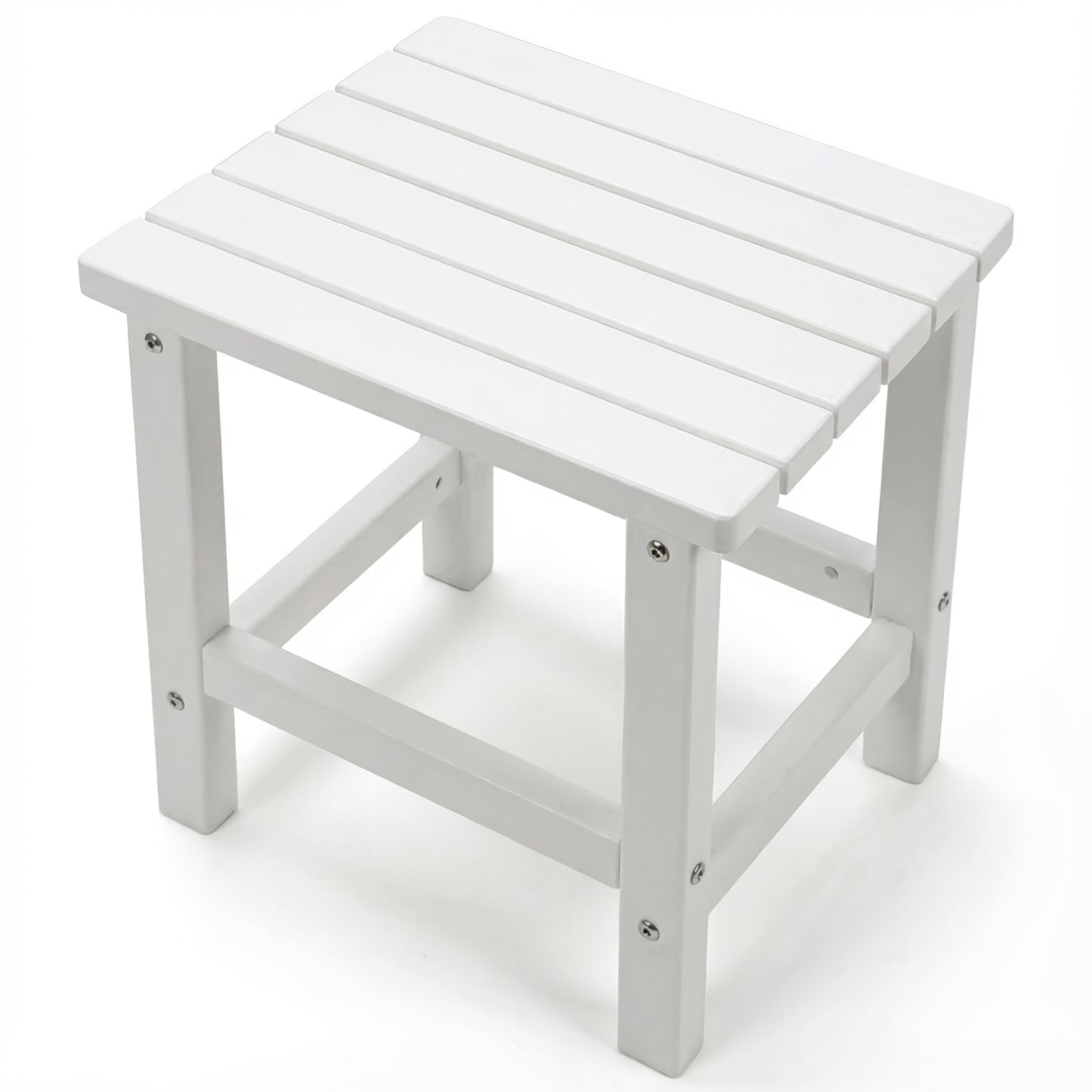 Oversized Poly Lumber Adirondack Side Table | Weatherproof UV-Protected Fade-Resistant Rust-Free Outdoor Patio Accent End Table | Heavy-Duty Compact Low-Maintenance Small Table for Poolside Garden Porch Balcony Backyard Deck Lawn | High Density Poly