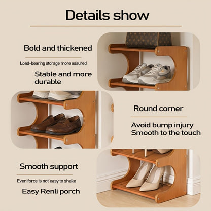 Bamboo Shoe Rack 4-8 Tier Freestanding Shoe Organizer for Entryway Hallway Bedroom Closet – Space-Saving Multi-Layer Shoe Storage Shelf for Home & Dorm