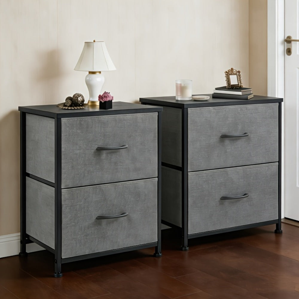 Hallway Storage Cabinet with Fabric Drawers - Metal Frame Dresser Organizer 2 4 or 8 Drawer Options for Home Bedroom Office Apartment Living Room