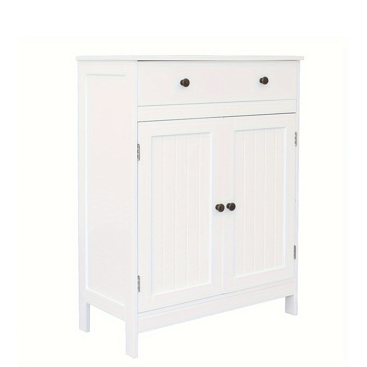 Set of Bathroom Storage Cabinets - Bath Vanity with Double Shutter Doors And Soft-Close Drawer, Space-Efficient Bathroom Furniture for Contemporary Homes (White)