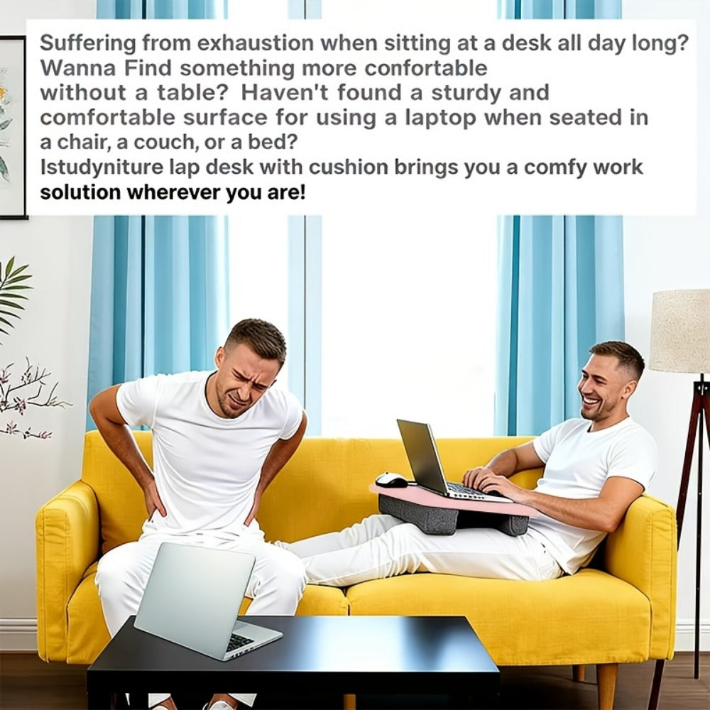 Portable Laptop Bed Table Lap Desk with Tablet Slot Card Holder Multifunctional Tray for Bed Sofa Floor Dining Reading Writing Ergonomic Movable Home Office Desk