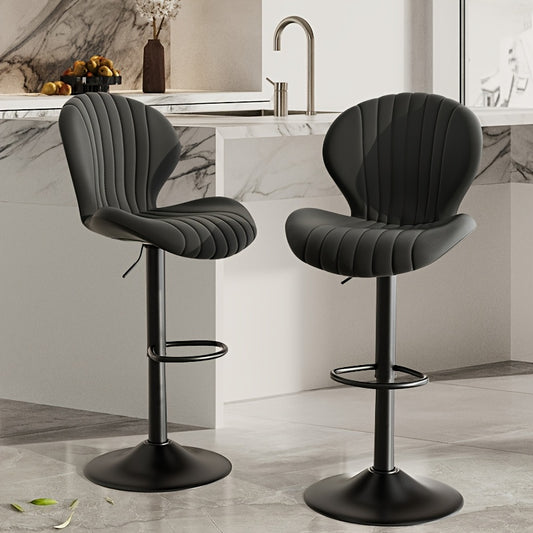 Bar Stools Set Of 1/2/3/4, Modern Swivel Bar Chairs, Barstools Counter Height with High Backrest, Artificial Leather, Easy 3-5 Minute Assembly for Bar, Kitchen, Dining Room.