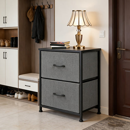 Hallway Storage Cabinet with Fabric Drawers - Metal Frame Dresser Organizer 2 4 or 8 Drawer Options for Home Bedroom Office Apartment Living Room