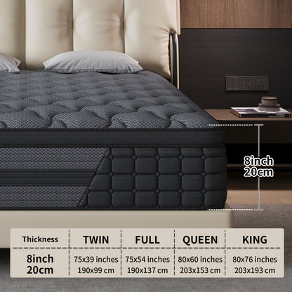 [Gel Memory Foam Mattress] Luxury Mattress 8" 10" 12" 14" Twin Full Queen King Size Gel Memory Foam Pocket Spring Hydird Mattress In A Box Medium Firm