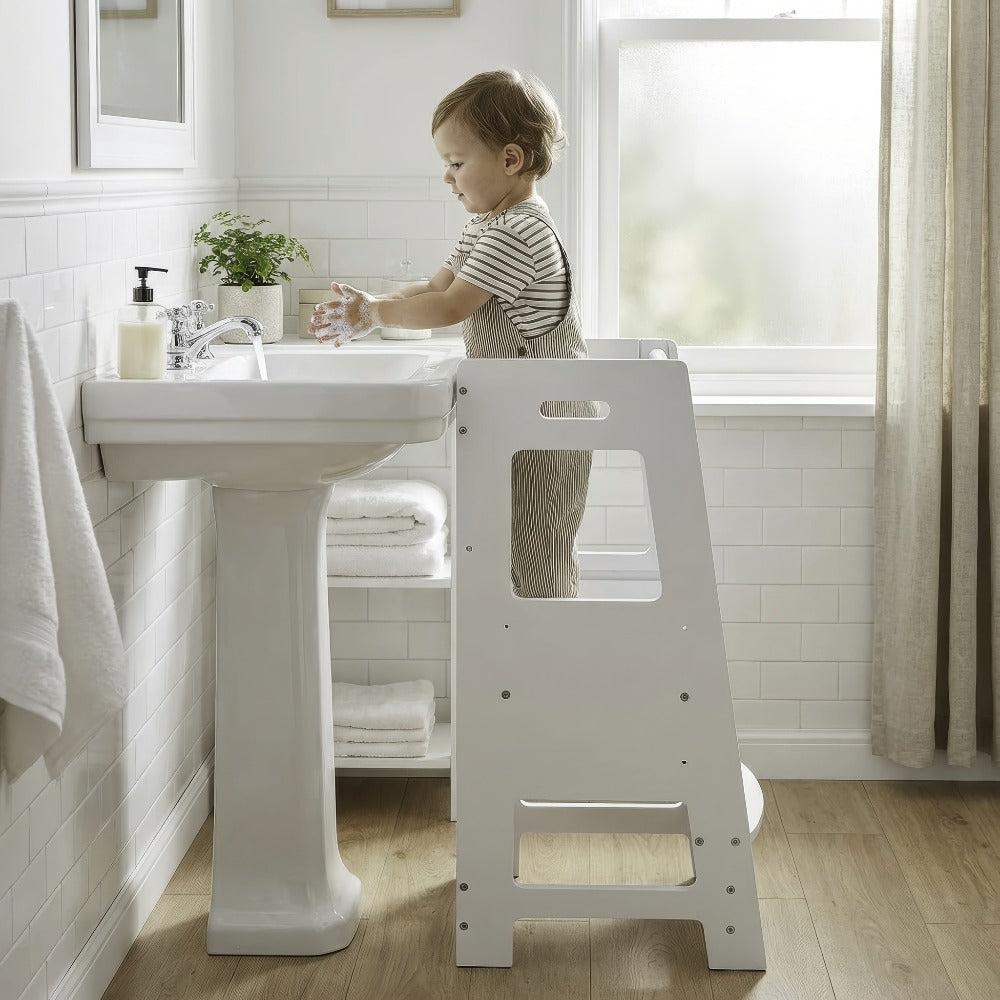 Toddler Stool Tower, Toddler Kitchen Stool, Kitchen Standing Helper Stool for Toddlers, Toddler Stool for Kitchen Counter, Learning Kitchen Tower for Toddlers, Helper Standing Tower Random Color
