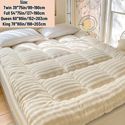 [For Gifts] Fluffy Floor Mattress, Warm Mattress Topper, Faux Wool Finish Fluffy Floor Futon Mattress, Super Soft Roll Up Tatami Mat, Foldable & Portable Floor Bed Sleeping Pad, For Gifts