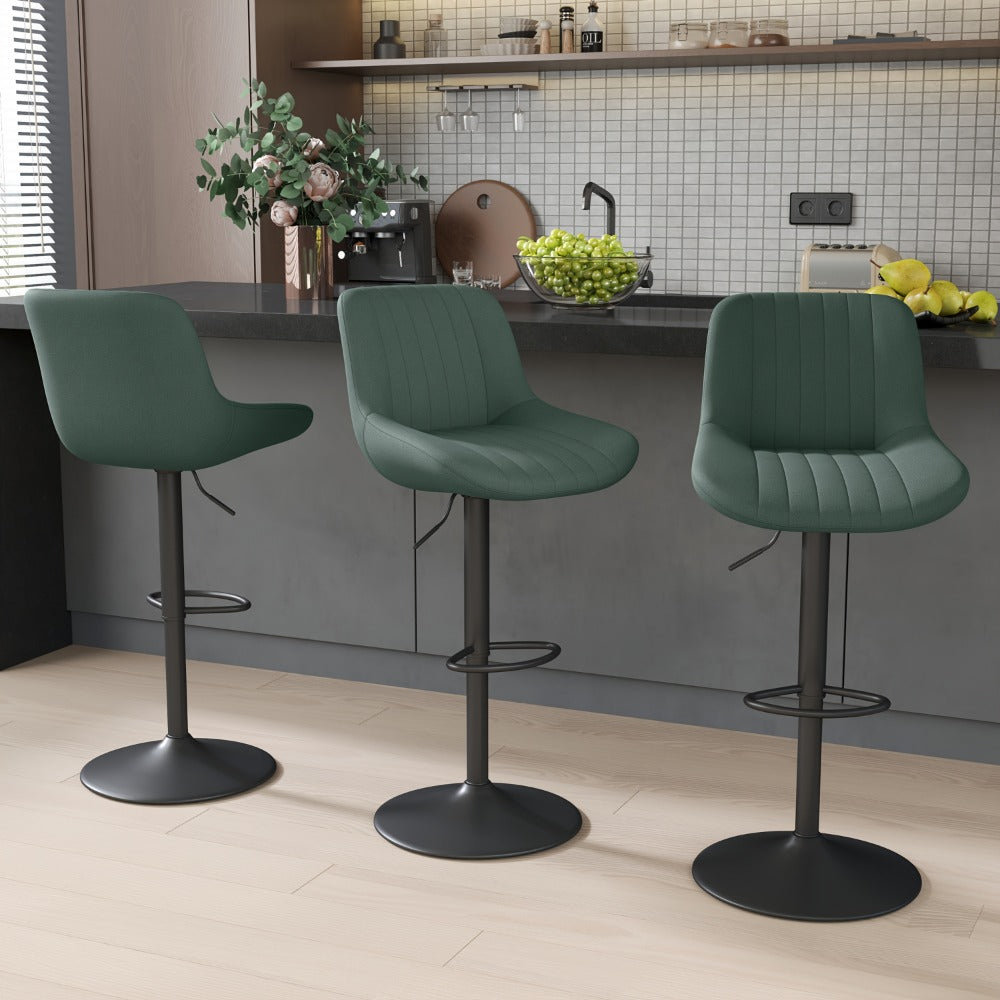 Counter Height Bar Stools Set of 1 2 3 4 Adjustable Swivel Upholstered Barstools with Back & Footrest for Kitchen Counter & Island – 6 Colors
