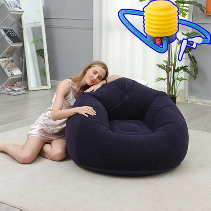 Inflatable Sofa Beanbag Chair Portable Folding Inflatable Recliner Couch for Living Room Bedroom Balcony Reading Room Lazy Lounge Chair Red Green Blue Brown
