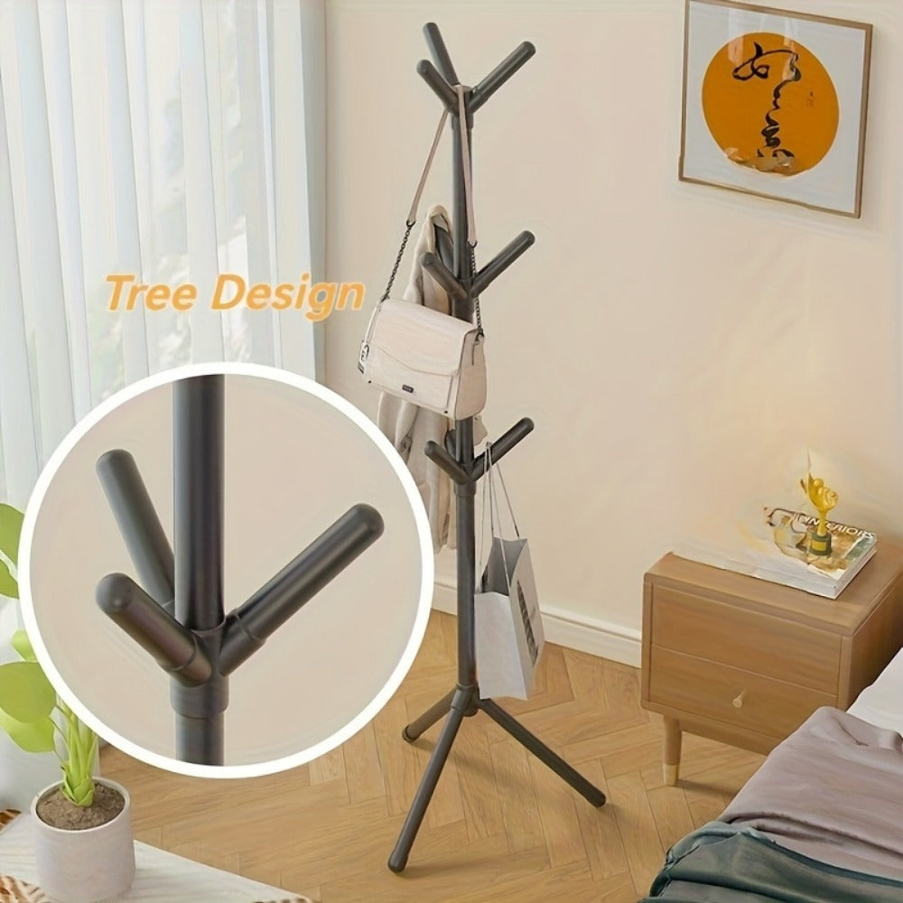 Vertical Coat Rack with 52 Hooks Space Saving Freestanding Coat Stand Modern Minimalist Design Stable Base for Entryway Bedroom Office Apartment