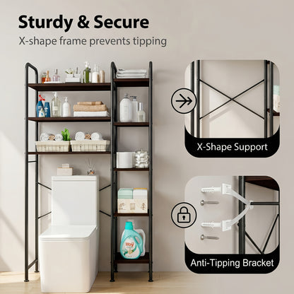 Freestanding Over The Toilet Storage Shelf | Space-Saving Multifunctional Rack in, Artificial Board Material, Casual Style by SUOERNUO