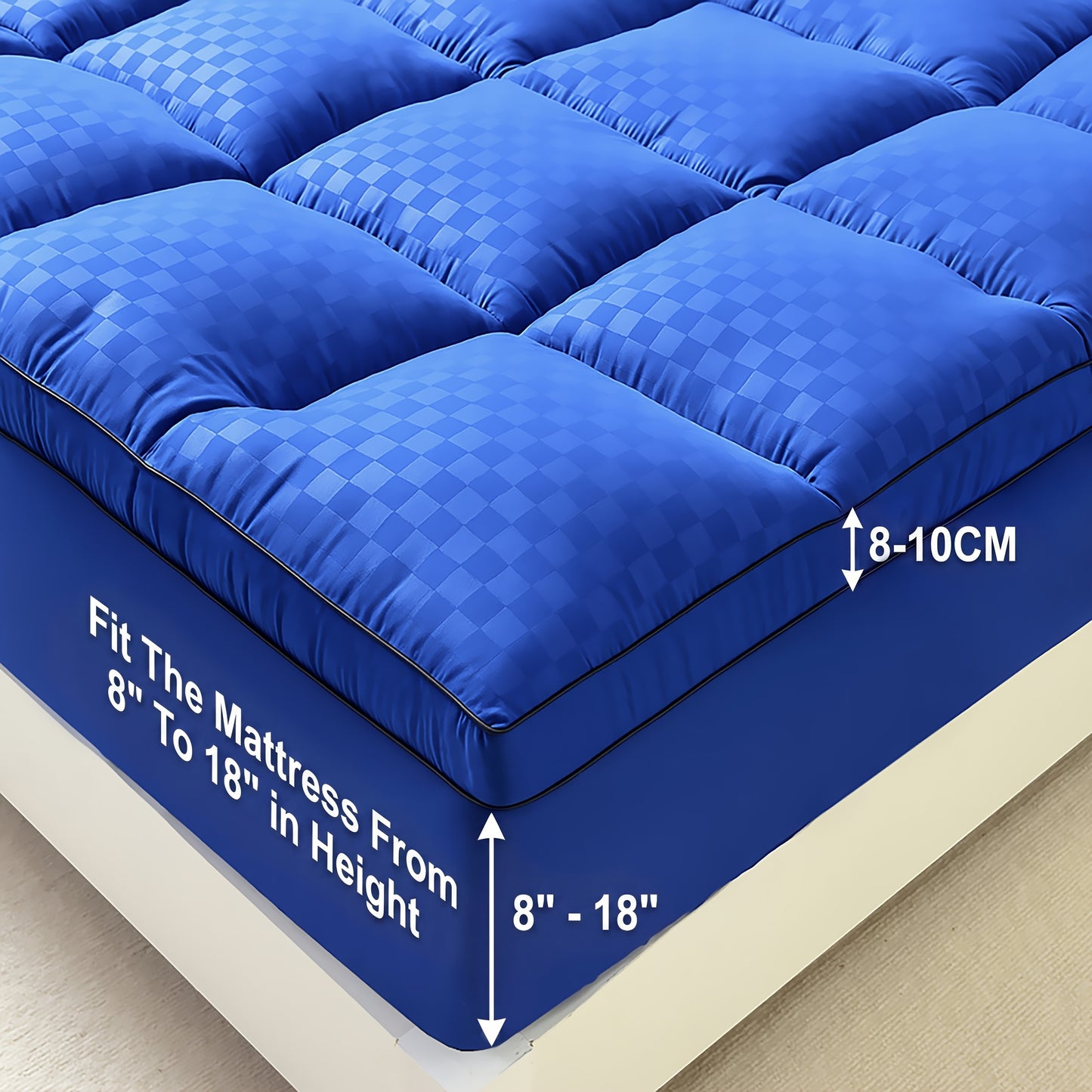 [Non-Slip Machine Washable] Fitted Mattress Protector, Non-Slip And Comfortable, Cozy Bedroom Bedding Accessory, Machine Washable. Top Stretches Up To 8-21 Inches, Deep Pocket Cooling Design