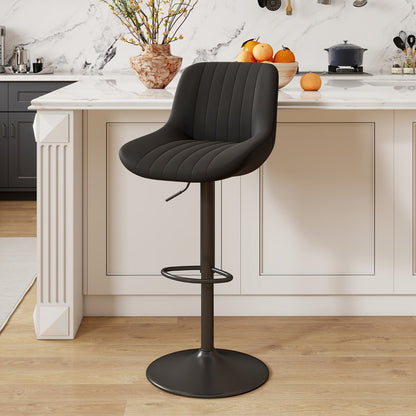 Counter Height Bar Stools Set of 1 2 3 4 Adjustable Swivel Upholstered Barstools with Back & Footrest for Kitchen Counter & Island – 6 Colors