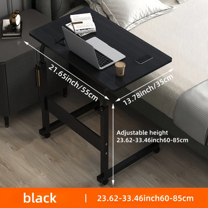 1 Movable Multifunctional Computer Desk, Home Bedroom Bedside Table Computer Desk, Bedroom, Living Room Dormitory, Lazy And Simple Student Writing Desk, Movable And Adjustable Height Laptop Desk, 360 Degree Rotating Wheels, Perfect Birthday Gift.
