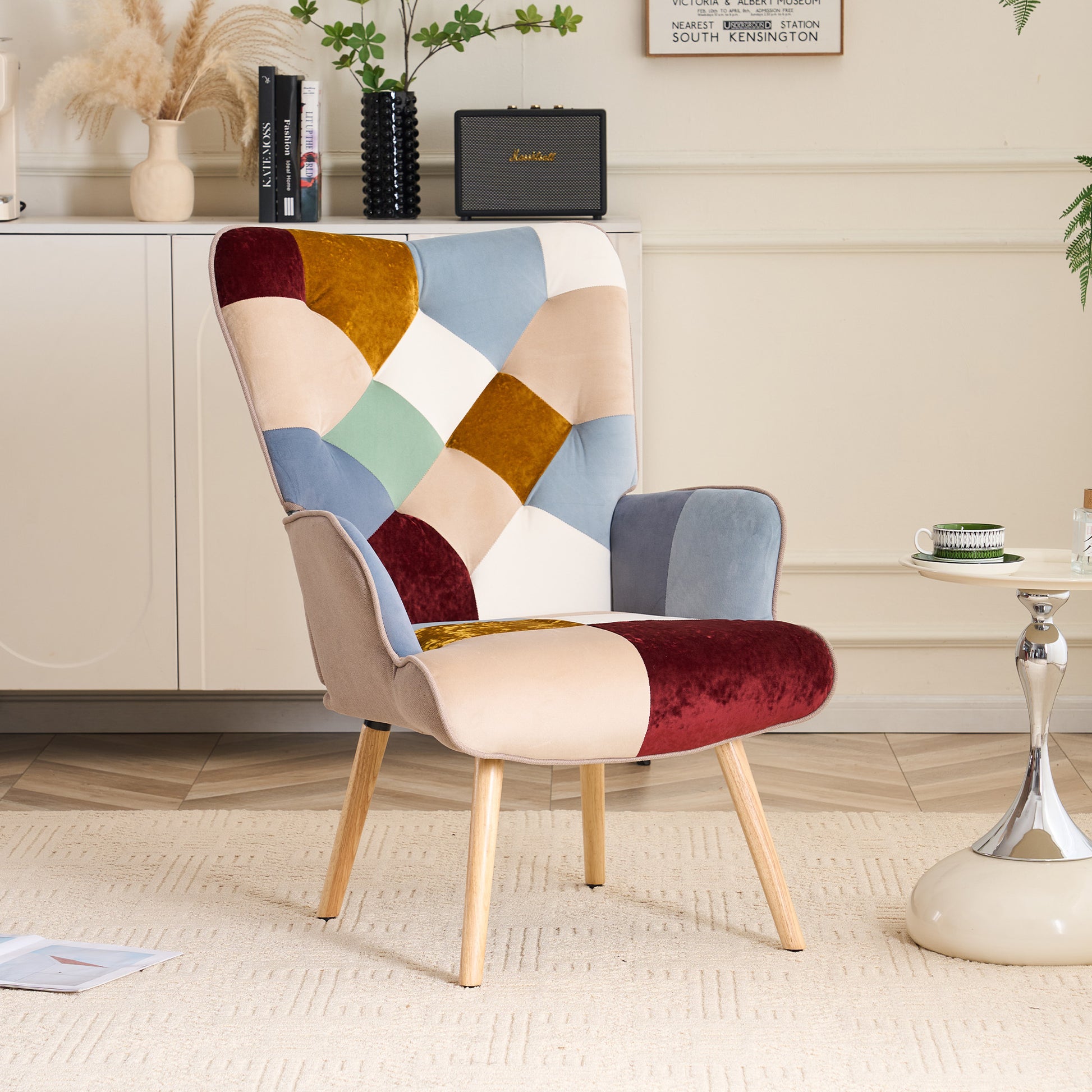 Accent Chair with High Back, Upholstered Lounge Chair for Living Room detail image - detail view 24