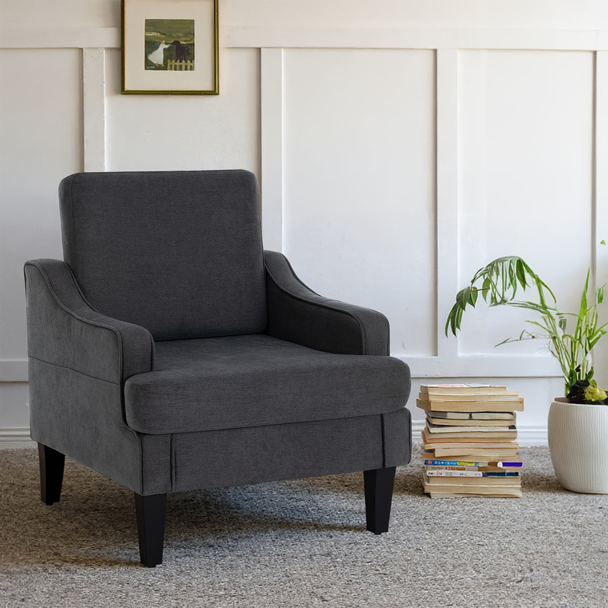 Accent Chair shown in the Deep Gray option