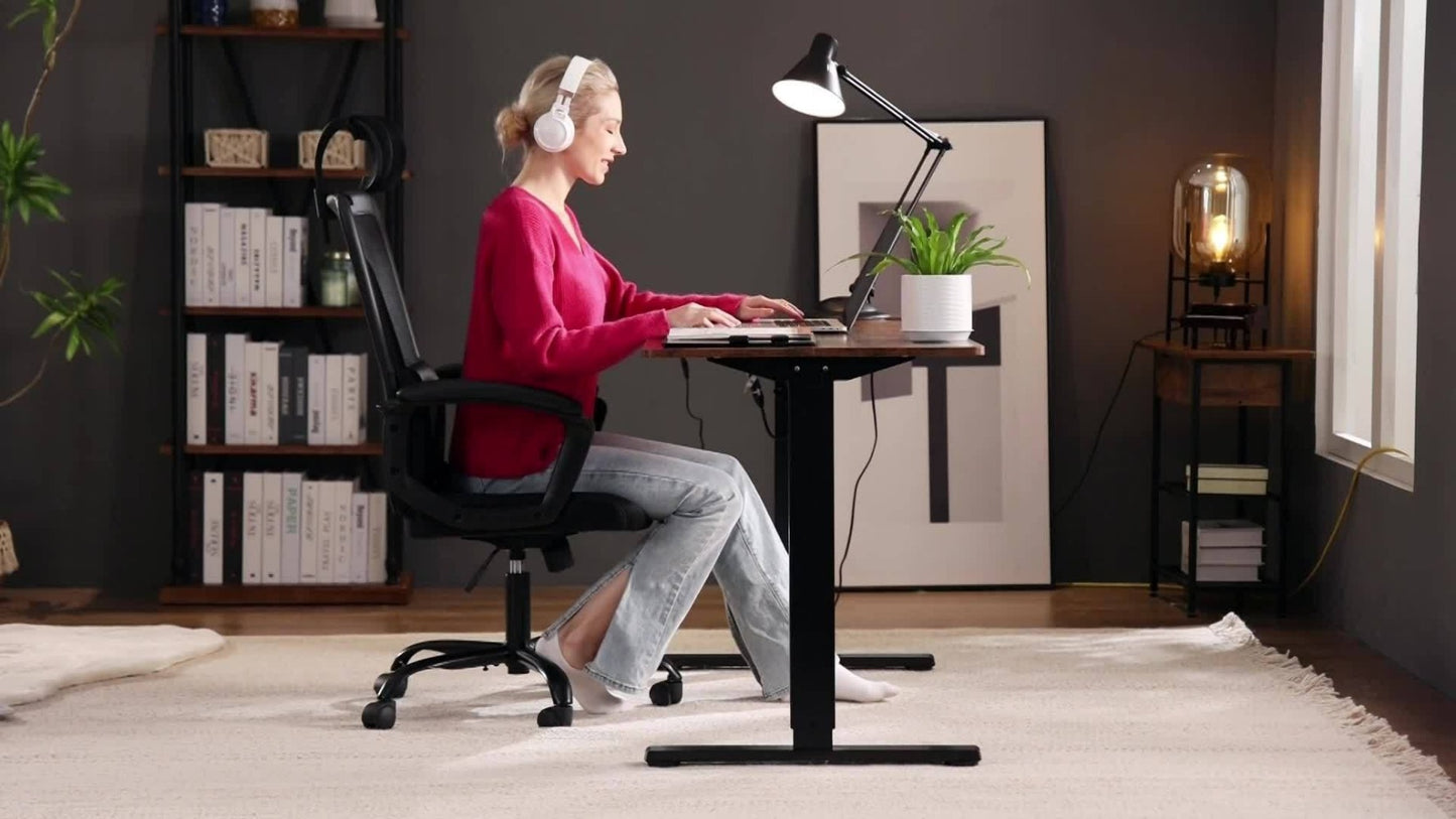 Electric Standing Desk Adjustable Height – Motorized Sit Stand Desk with Memory Presets, Home Office Ergonomic Workstation, 40/48/55 Inch, Black, Oak, Brown, White