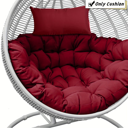 [Soft Egg Chair Cushion] Soft Thick Swing Egg Chair Pad Cushion | Hammock Replacement with Headrest for Indoor Outdoor Garden Patio (ONLY Cushion, WITHOUT CHAIR)