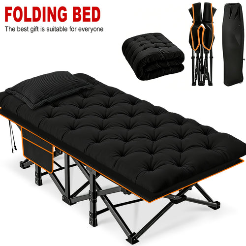 59inBed Frame Sold Separately Adult Camping Bed 28 Inch Wide Heavy-duty Folding Bed, Portable Folding Bed With Cushion, Pillow, And Handbag - No Assembly Required, Napping Bed, Guest Bed, Sofa Bed. Suitable For Camping, Beaches, RVs 510/610/710 Lbs
