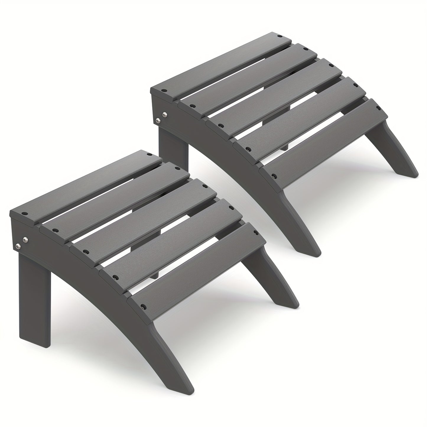[Portable & Durable] Adirondack Ottoman 1pc/2pcs, HDPE Footrest For Outdoor Chairs, All-Weather Plastic Footstool For Deck, Patio, Poolside, Backyard - 19.7 Inch Wide, Portable & Durable & Lightweight
