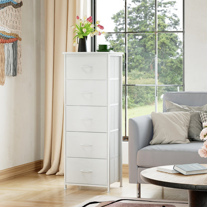 EUNOS Tall Dresser for Bedroom, Storage Organizer Chest Of Drawers with Removable Fabric Bins for Living Room Closet Bedside Laundry Entryway Hallway