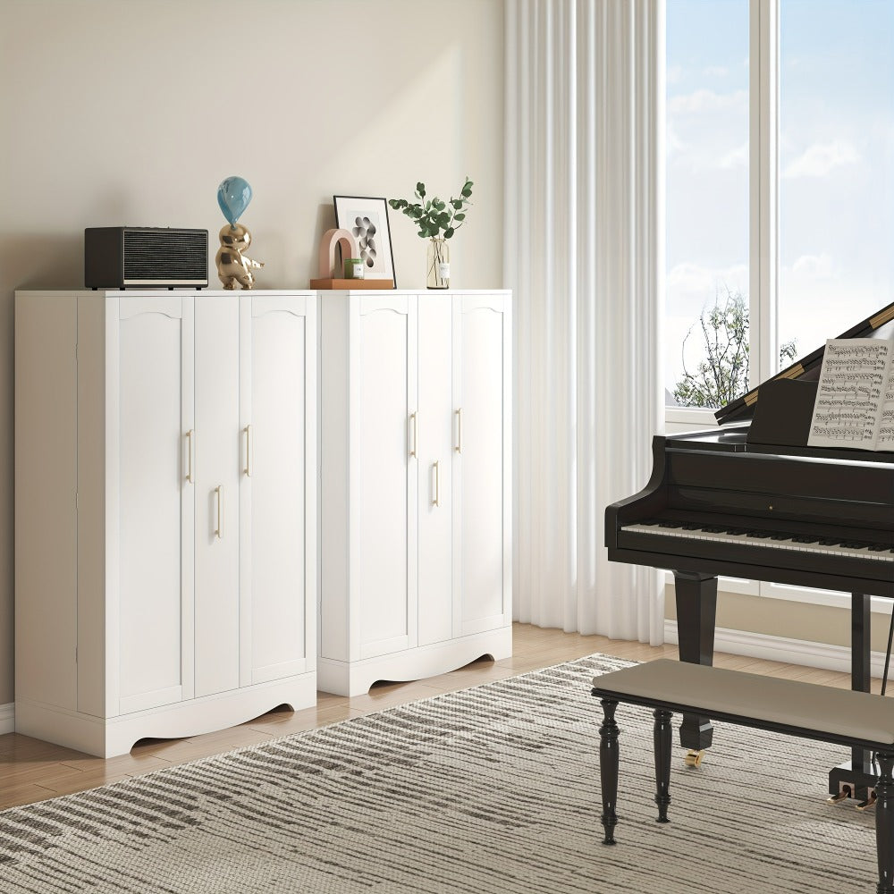 Pantry Cabinet with Drawer & Adjustable Shelves, White Kitchen Storage Cupboard Buffet Sideboard for Kitchen Dining Room Entryway, Freestanding Organizer Cabinet, 3 Sizes Available