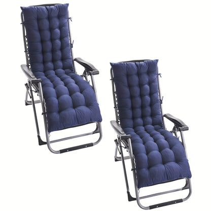 2-Pack Memory Foam Chaise Lounge Cushion Replacement Thickened Padded Recliner Chair Sofa Pad with Ties 49 or 61 Inch 6 Colors