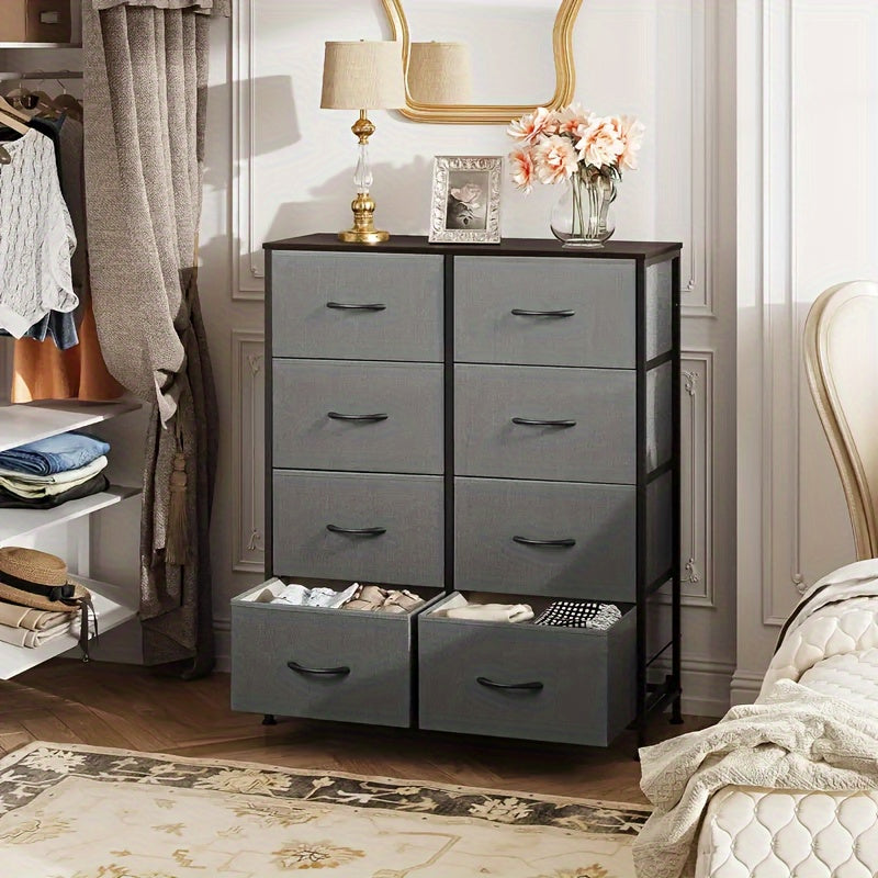 Storage Cabinet, Hallway Storage Cabinet, Storage Cabinet With 8 Fabric Drawers/4 Fabric Drawers/2 Fabric Drawers, Sturdy And Durable Metal Frame, More Suitable For Home Storage, Office And Apartment Storage, Comes With Screwdriver And Wrench