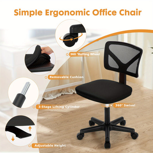 Contemporary Chairs Suitable for Both Indoor And Outdoor Use, Featuring a Minimalist Design, Swivel Function, And No Armrests, Equipped with Lumbar Support for a Sporty Home Office Aesthetic
