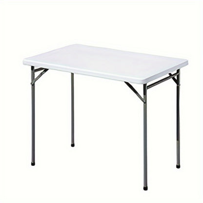 Folding Table with Metal Legs Sturdy Plastic Tabletop Easy Clean for Camping Outdoor Events Family Meals Indoor 2.5FT 4FT 5FT 6FT Black White Pink Khaki