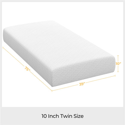 Costoffs 8/10/12in Gel Memory Foam Mattress, Medium Firm Bed with Green Tea Scent & 3-Layer Support for Dorm, Guest Room, Bunk Bed, Furniture for Home, Christmas Gift