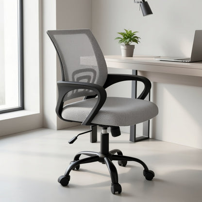 Office Chair with Lumbar Support & Rocking Mode – Height Adjustable Fixed Armrest Swivel Desk Chair for Computer, Gaming, Conference & Meeting Room, 7 Colors, Single or Pair