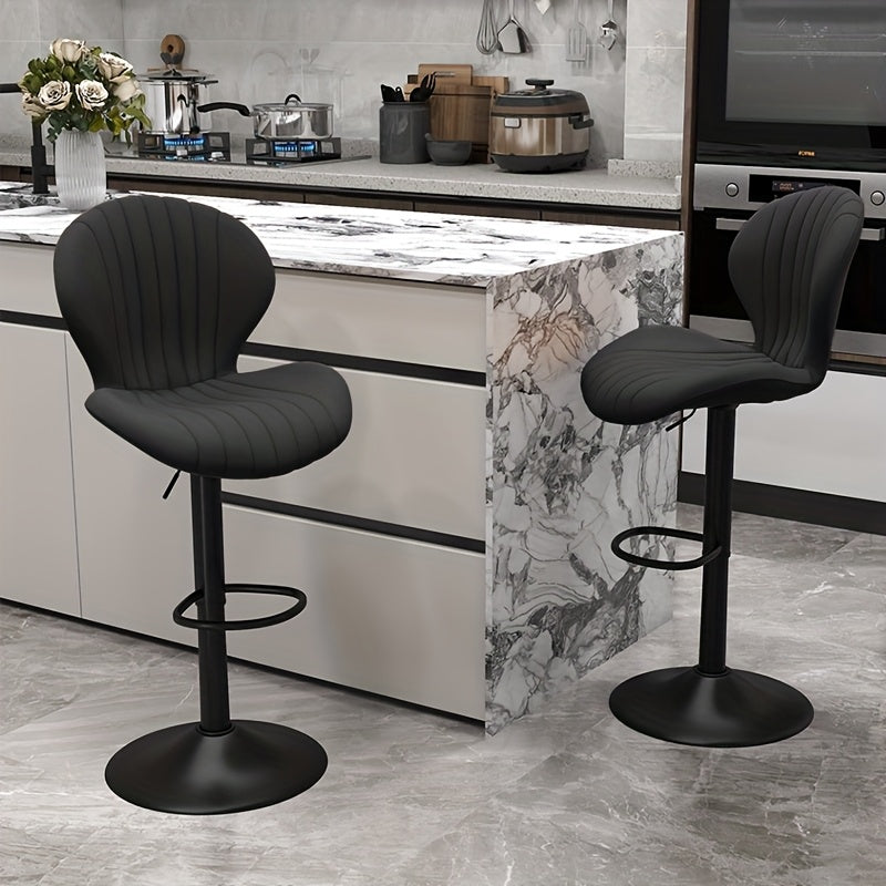 Bar Stools Set Of 1/2/3/4, Modern Swivel Bar Chairs, Barstools Counter Height with High Backrest, Artificial Leather, Easy 3-5 Minute Assembly for Bar, Kitchen, Dining Room.