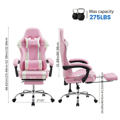 Ergonomic Gaming Chair | High Back, Flip-up Armrest, Wheeled, Height Adjustable 360°-Swivel, Sponge Filled, Solid Back Style, Synthetic Faux Leather, Lumbar Support, Manual Recliner, Wipe Clean - ANTONIA