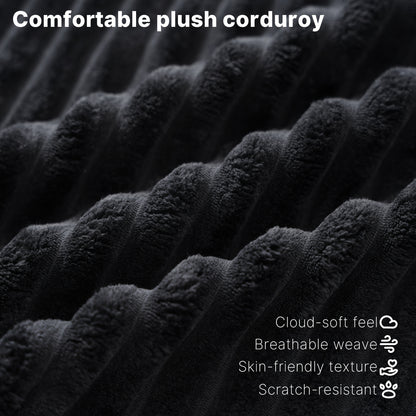 Corduroy Ottoman, Christmas Gifts Decorations Plush Chair Bean Bag Couch, Upholstered Cloud Ottoman for Boneless Couch In A Box, Modular Sectional Couches for Game & Recreation Room Furniture, Compressed Memory Foam, No Assembly Required