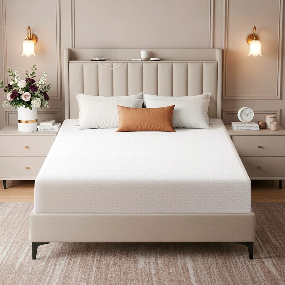 Costoffs 8/10/12in Gel Memory Foam Mattress, Medium Firm Bed with Green Tea Scent & 3-Layer Support for Dorm, Guest Room, Bunk Bed, Furniture for Home, Christmas Gift