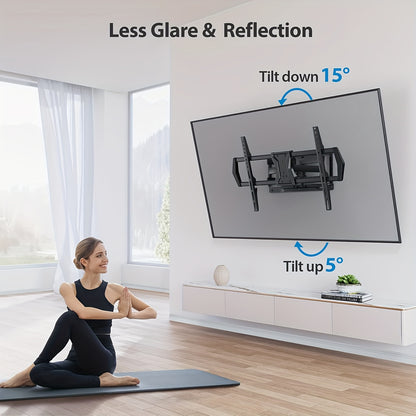 Dreamsmith 40-86 Inch Full Motion TV Wall Mount Bracket with Dual Articulating Arms, Swivel & Tilt, 132 lbs Capacity, Max VESA 600x400mm, Fits 12" & 16" Wood Studs for Home Theater & Media Room, Tv Wall Mount, Versatile Furniture Bracket, Modern Home Deco