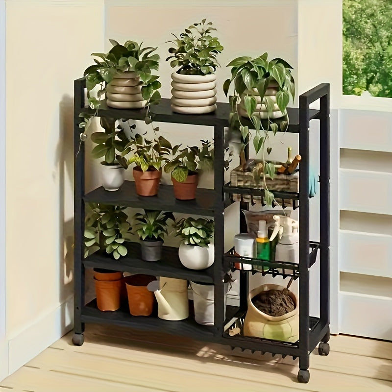 1 Removable Storage Rack, Adjustable Kitchen Storage Rack, Metal Shelf On Wheels, Food Cabinet, Bathroom, Food Cabinet Shelf, Space-Saving Design, Multifunctional Storage Rack, Sturdy Construction, Durable Wire Basket, Mobile Cart, Kitchen Hobbyist