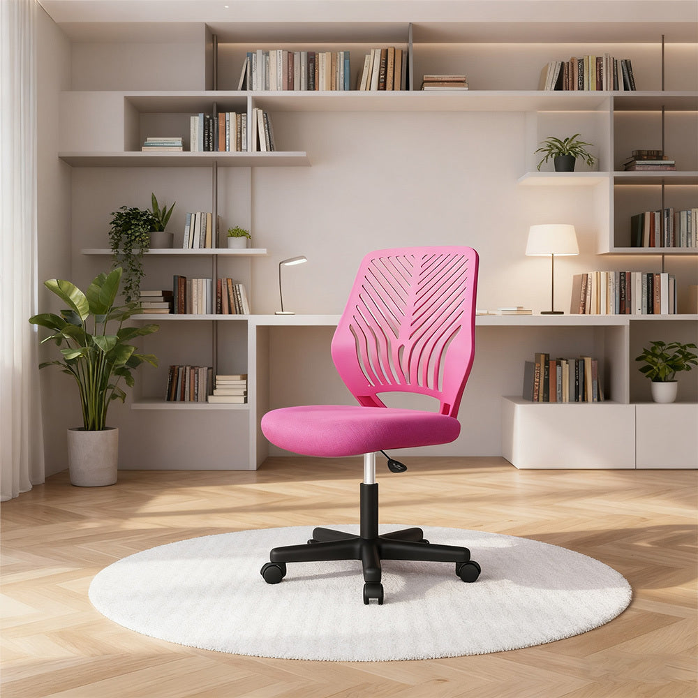 Costoffs Ergonomic Office Chair Armless Height Adjustable Swivel Task Chair with Lumbar Support for Home and Study, 300lb Weight Capacity, Black/Turquoise/Dark Gray/Rose red/Purple/Green/Blue, Christmas Gift