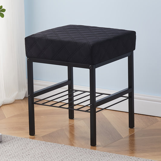 Multifunctional Vanity Stools Velvet Footstool Ottoman Shoe Changing Stool Makeup Stool Footrest Vanity Stool Small Footstool Pouf Ottoman Ottoman Stool for Makeup Room