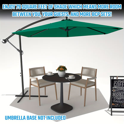 Victone Patio Umbrella 10FT Outdoor Market Sun Shade, Heavy Duty Cantilever Umbrella with Wind Vent & Tilt Function, Waterproof Sun Protection for Garden, Pool, Beach, Easy Push Button Tilt
