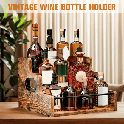 Solid Wood Liquor Bottle Display Shelf, Coffee Syrup Rack Organizer, 3 Step Countertop Liquor Wine Rack, Bar, Liquor Cabinet, Home Bar Shelf Stand for Liquor Whiskey, Spirits, Spice Rack