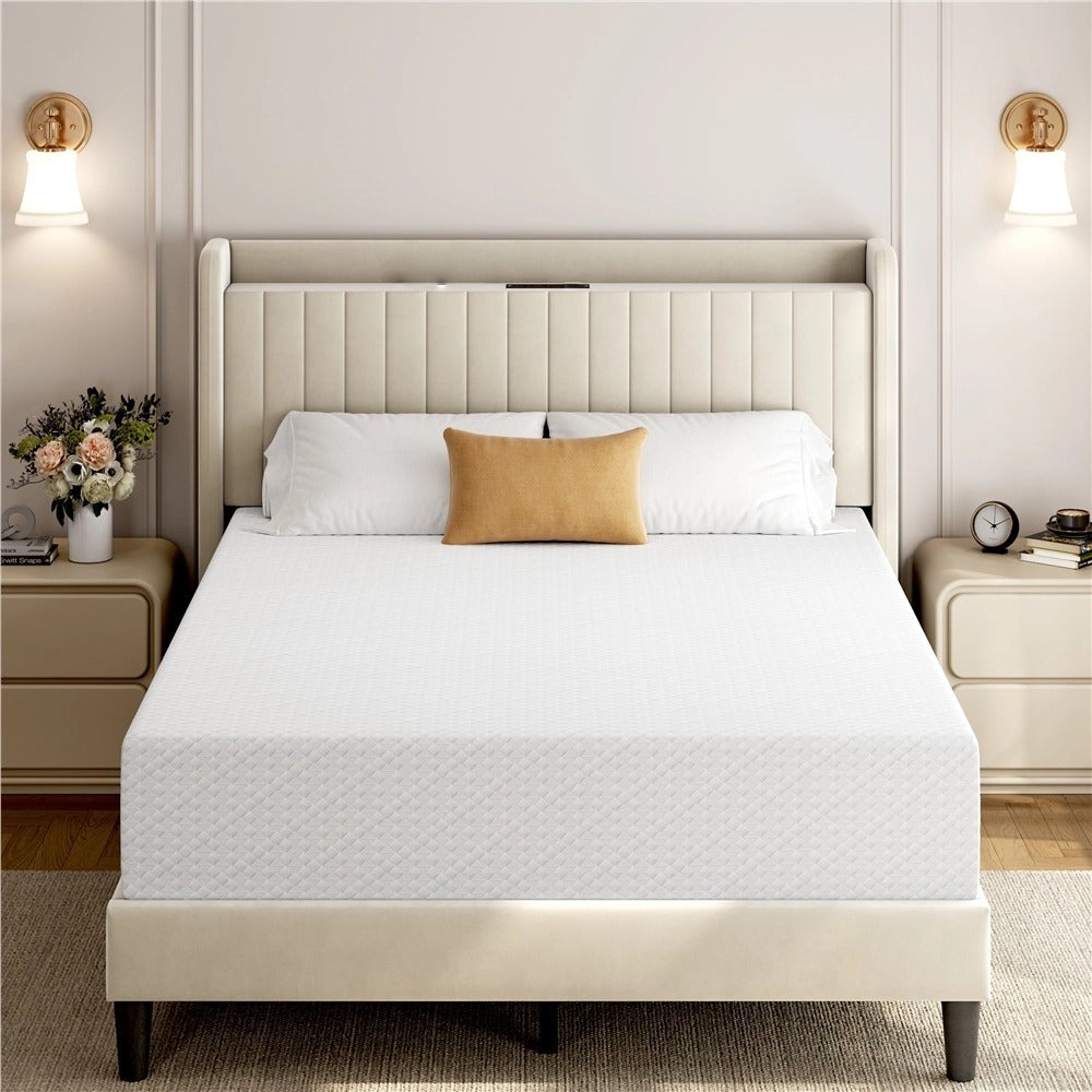 Costoffs 8/10/12in Gel Memory Foam Mattress, Medium Firm Bed with Green Tea Scent & 3-Layer Support for Dorm, Guest Room, Bunk Bed, Furniture for Home, Christmas Gift