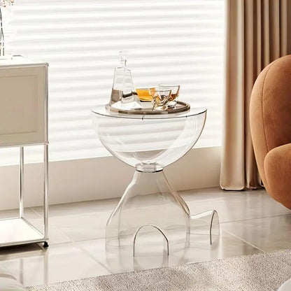 A Modern Bear-Shaped Plastic Nightstand for Lamp And Coffee Cup Holder - a Stylish White Storage Box for Bedrooms And Living Rooms, Easy to Assemble, Compact Design for Small Spaces, Bedroom Storage Box | Playful Furniture | Plastic Structure, Bedroom Dec
