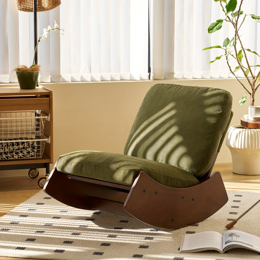 Comfortable Glider Rocking Chair, Upholstery Glider Chair, Accent Chair with Solid Wood Frame, Perfect for Multiple Settings Accent Reading Chair for Bedroom,Living Room