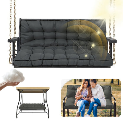Porch Swing Cushions Waterproof All-Weather Fade-Resistant 60 Inch X 40 Thick 5'' Patio Chair Cushions with Ties for Backyard 2-3 Seater Replacement with Backrest Ergonomic Lumbar Support