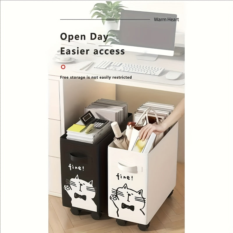 Multi-Functional Under-Desk Rolling Storage Cart with Wheels – Space-Saving Office Organizer, White & Black Options, Includes Removable Storage Frame for Kitchen, Dorm, and Apartment Use, Dorm Room Organizer, Spacesaving Design, Wheeled Base