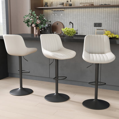 1/2/3/4 Packs Counter Height Bar Stools, Adjustable Swivel Upholstered Counter Height Barstools with Back And Footrest, Stool Chair for Kitchen Counter Island