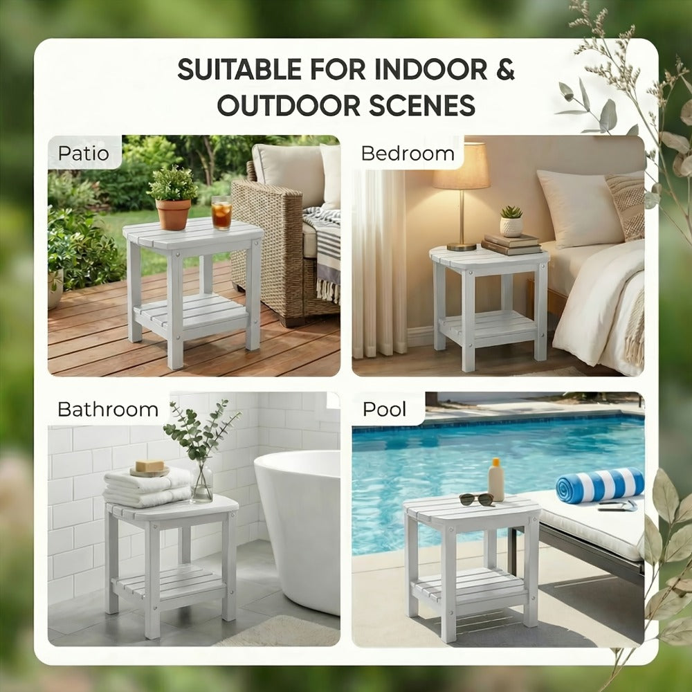 Adirondack Oval Side Table HDPE Weather Resistant Portable Detachable Base Outdoor End Table for Patio Backyard Pool Beach 5 Colors