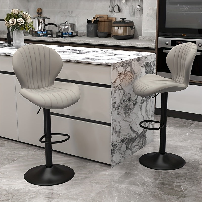 Bar Stools Set Of 1/2/3/4, Modern Swivel Bar Chairs, Barstools Counter Height with High Backrest, Artificial Leather, Easy 3-5 Minute Assembly for Bar, Kitchen, Dining Room.